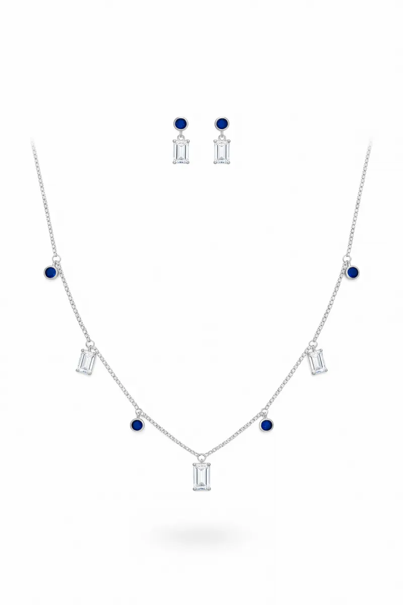 Blue Round & Rectangle Drop
