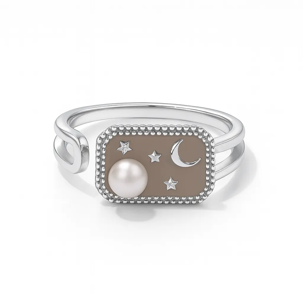 Cosmic Pearl Charm Ring