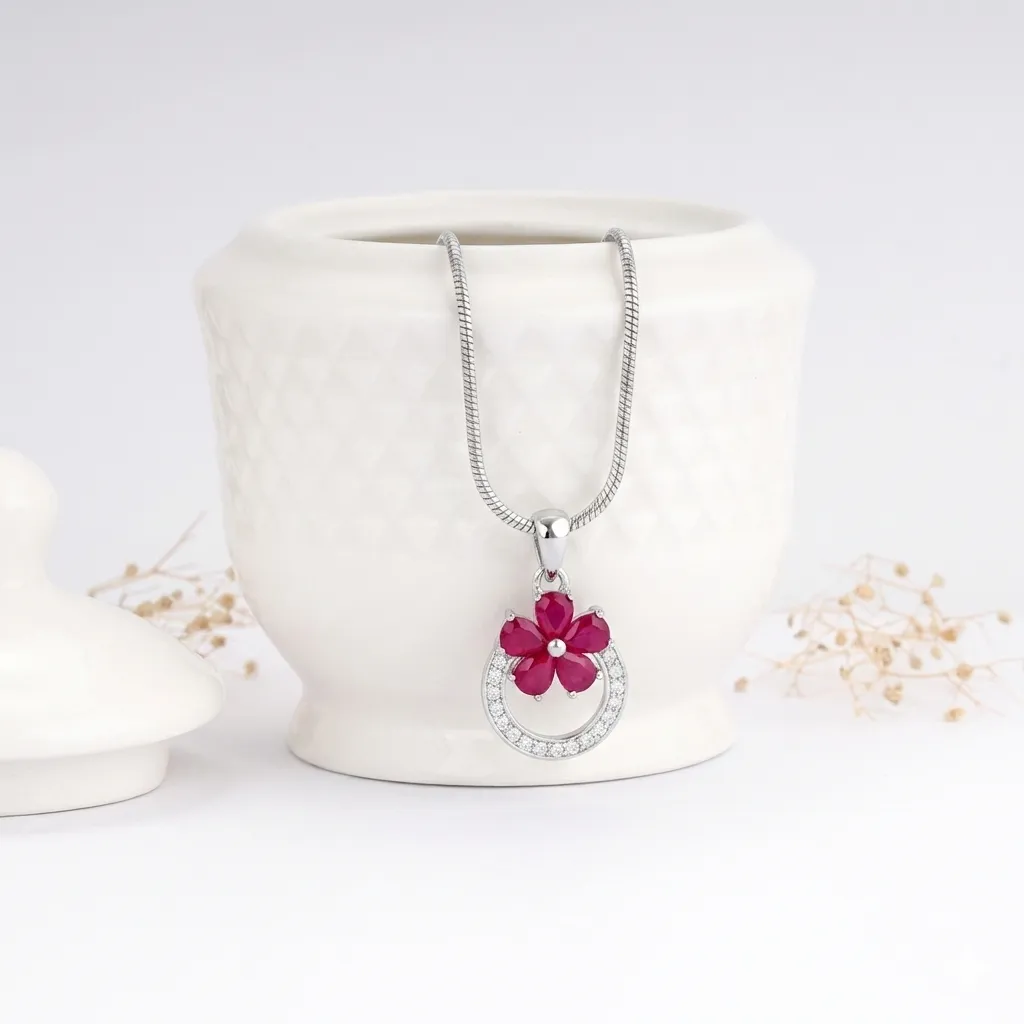 Ruby Floral Halo