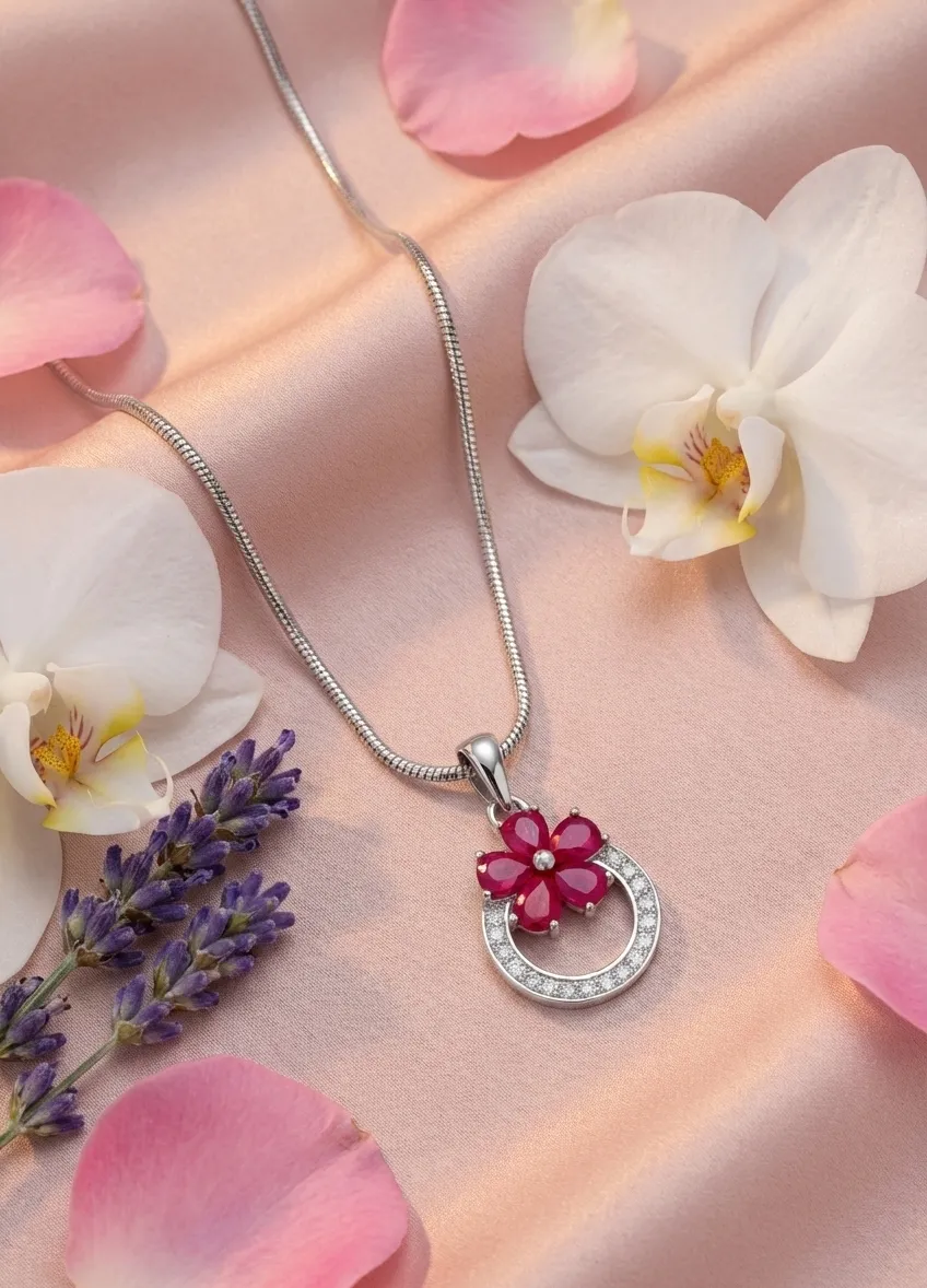Ruby Floral Halo