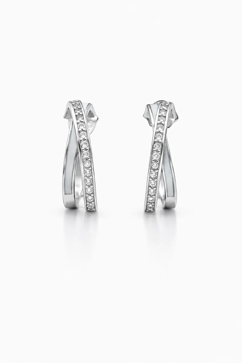 The Crisscross Pavé Hoop Earrings