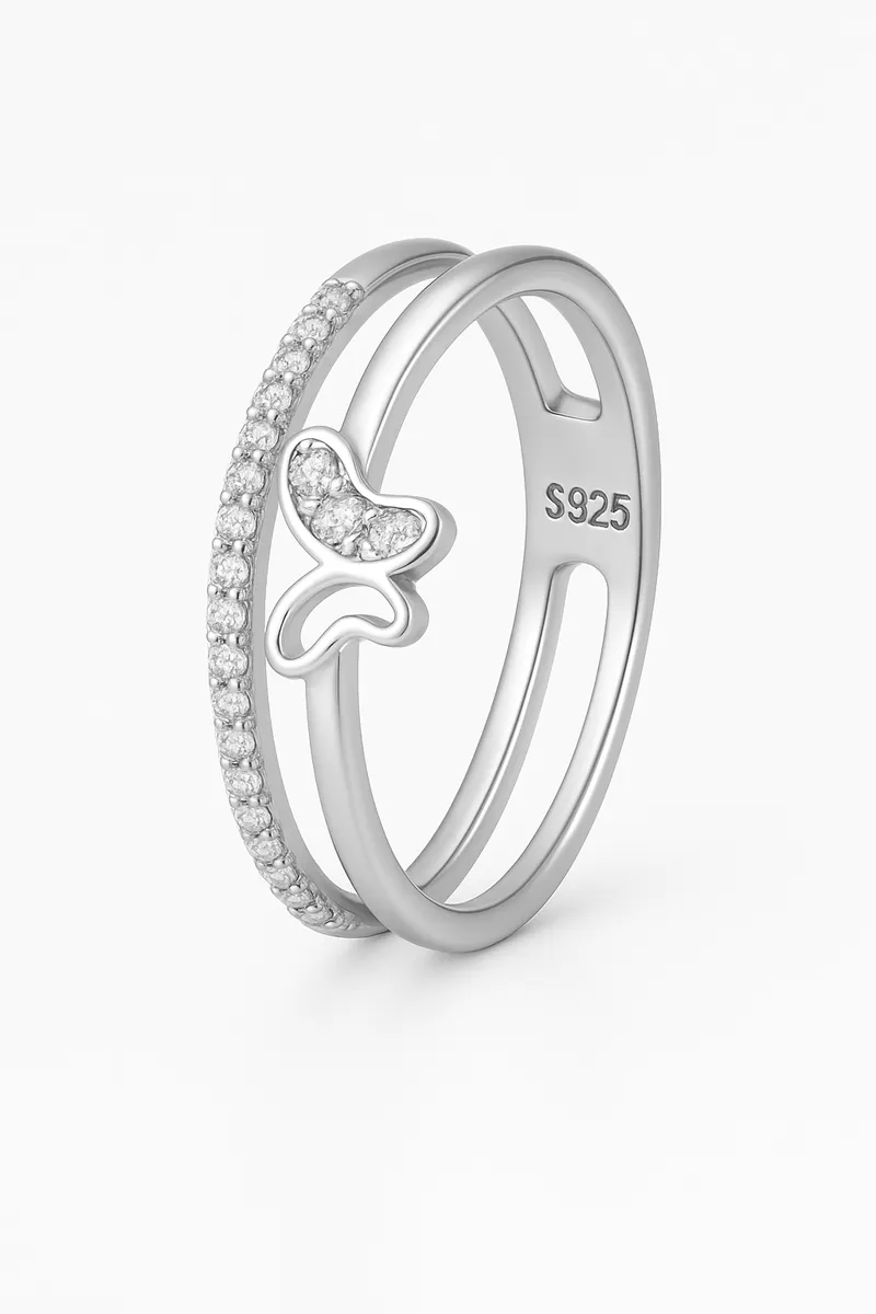 The Double Band Butterfly Ring