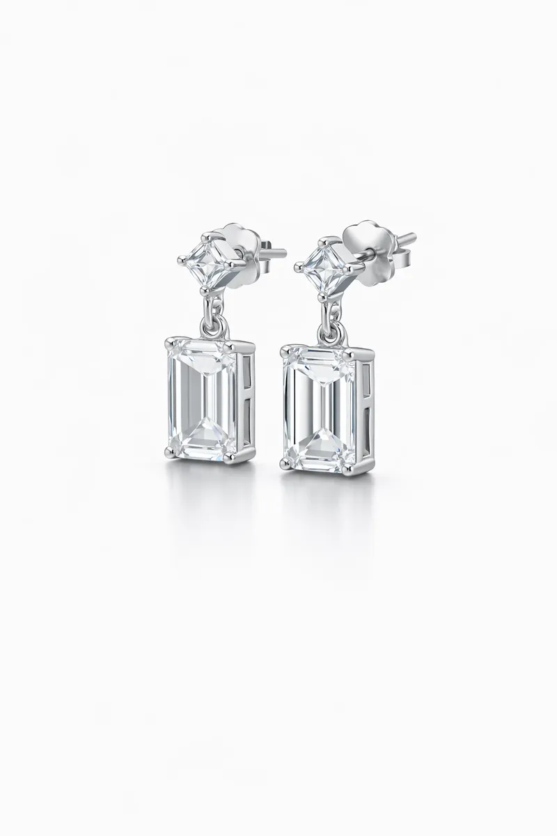 The Emerald-Cut Drop Earrings