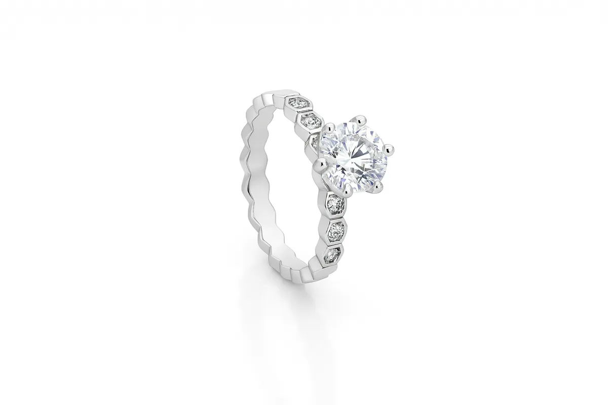 The Honeycomb Solitaire Ring