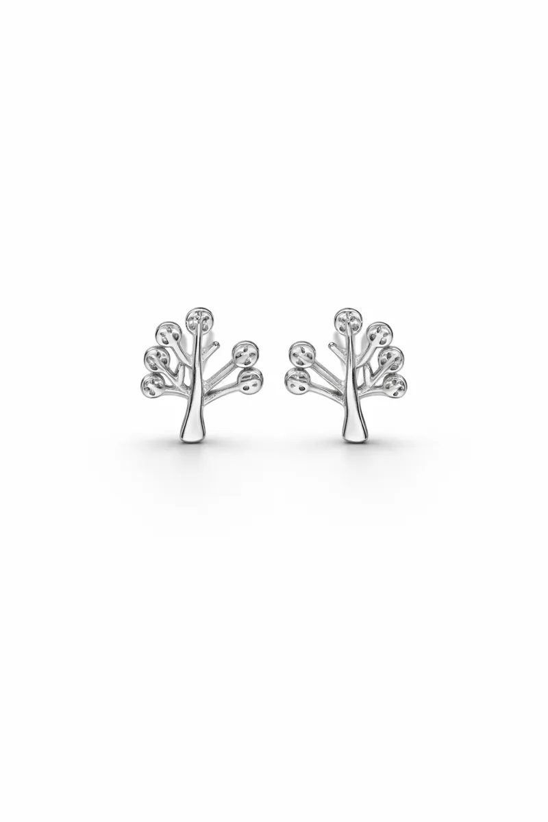 The Silver Branch Stud Earrings
