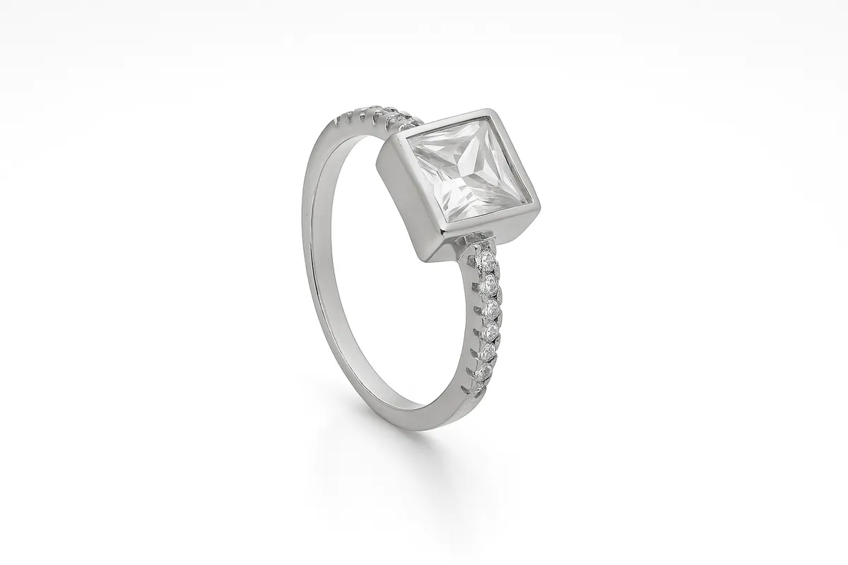 The Square Princess Solitaire Ring